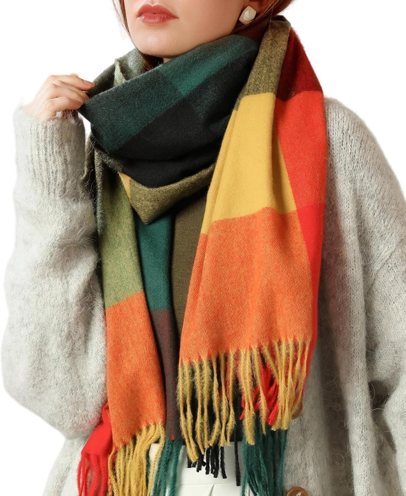 BLATIAL Store Womens Scarf Winter Blanket Large Scarves Thick Soft Warm Plaid Chunky Scarfs - Image 1